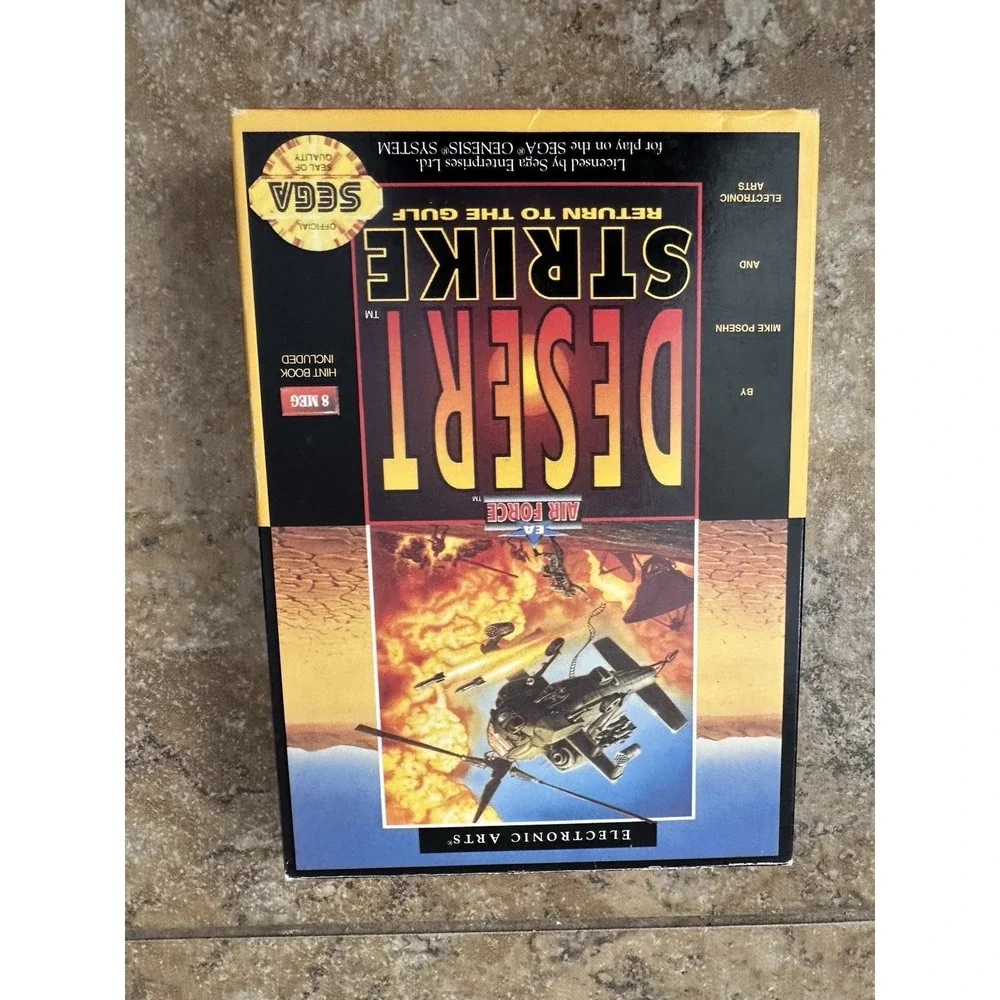 SEGA GENESIS Desert Strike - Gulf War - 1992 EA Cardboard With Manuel